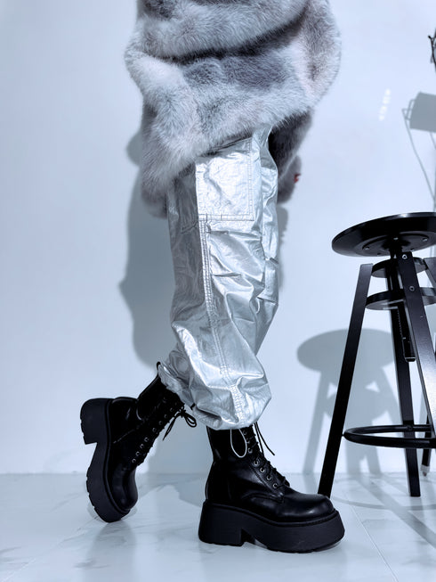 Шнурованные ботинки "LuLu Y2069" - ЧЕРНЫЕ