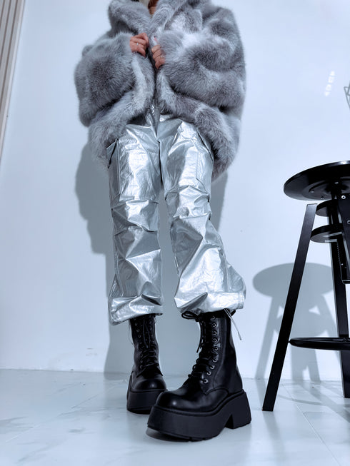 Шнурованные ботинки "LuLu Y2069" - ЧЕРНЫЕ