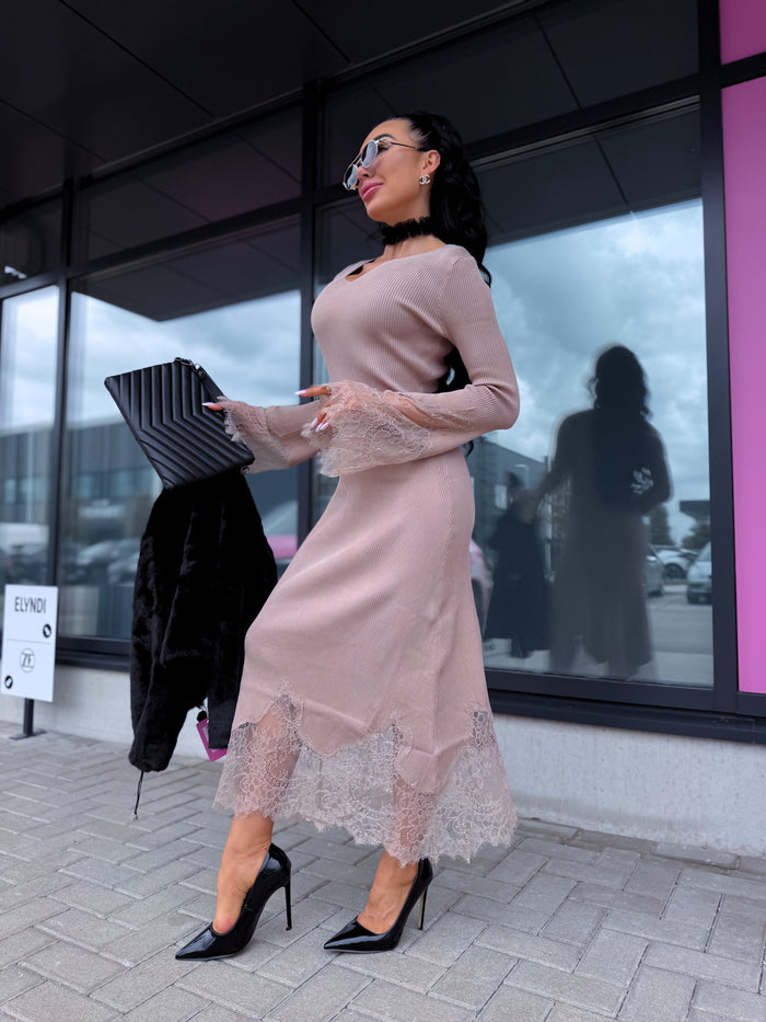 Knitted dress "MA BELLA 4727" - CAPPUCCINO