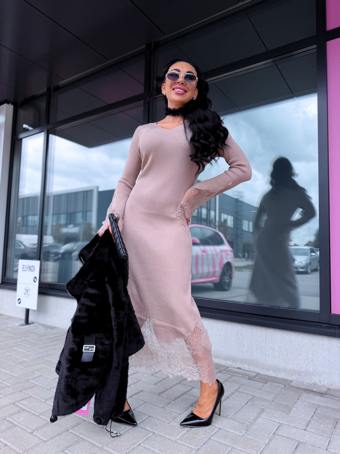 Knitted dress "MA BELLA 4727" - CAPPUCCINO