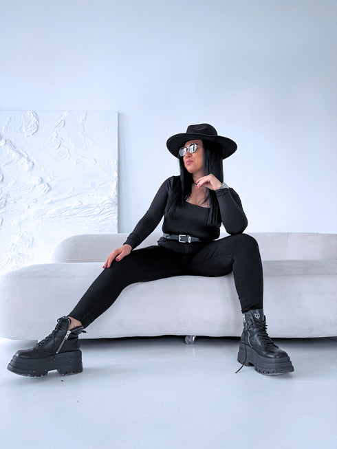 Black SECOND SKIN jeans Q552-1