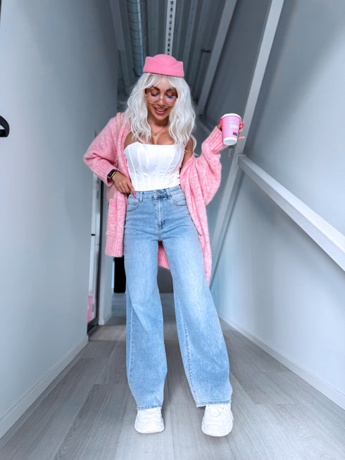 "VANILLA WAFFLE T6265-38" džinsa bikses - GAIŠI ZILAS