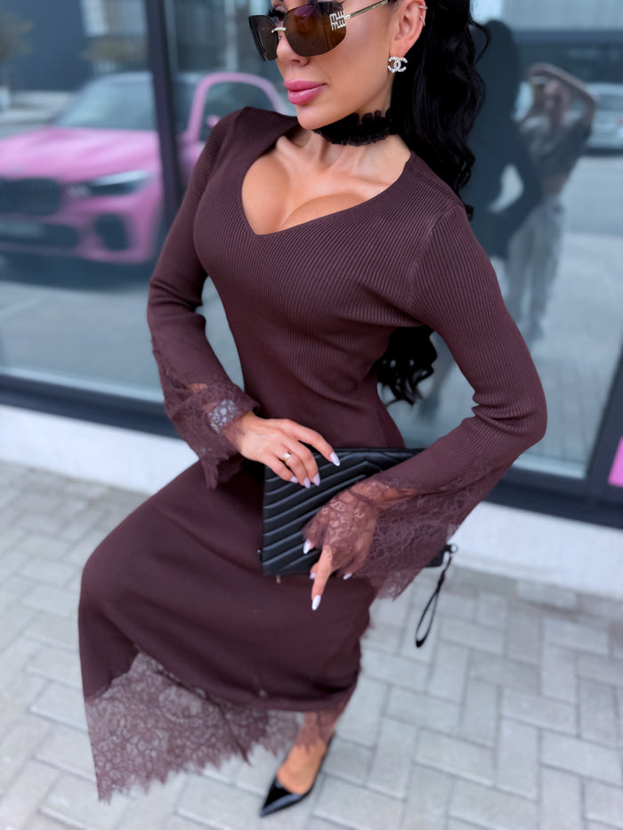 Knitted dress "MA BELLA 4727" - CHOCO