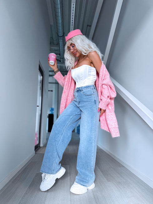 "VANILLA WAFFLE T6265-38" džinsa bikses - GAIŠI ZILAS