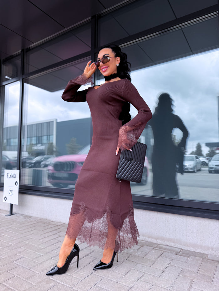 Knitted dress "MA BELLA 4727" - CHOCO