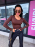 Bezvīļu tops "SKIN EFFECT" 5539 - CHOCO