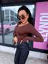 Bezvīļu tops "SKIN EFFECT" 5539 - CHOCO