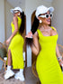 BRIGHT LIME, fitted dress 'PARTY MOMENT"