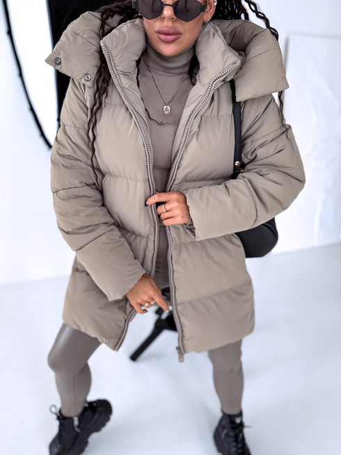 Extended jacket "Mākonis" - dark beige