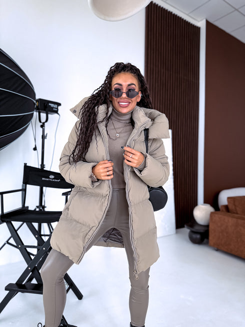 Extended jacket "Mākonis" - dark beige