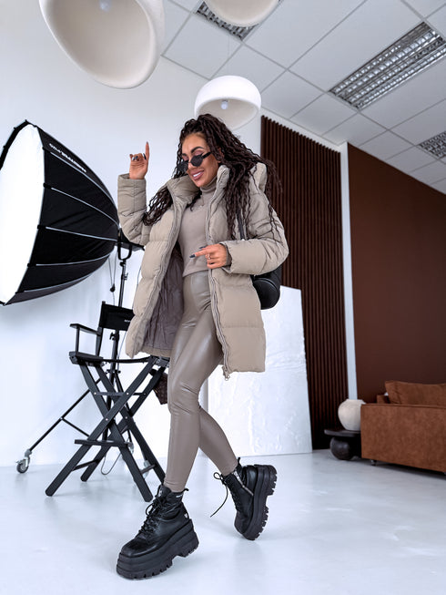 Extended jacket "Mākonis" - dark beige