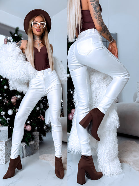 Ādas imitacijos kelnės "THE 80'S SKINNY" SHW7309 - BALTAS