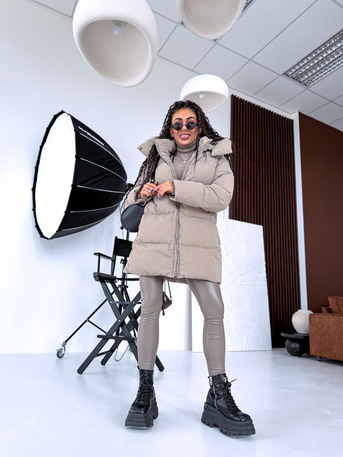 Extended jacket "Mākonis" - dark beige