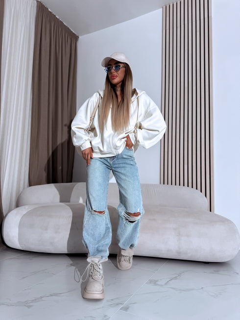 Кофта "ARTIFICIAL" V67 - КРЕМОВО БЕЛАЯ