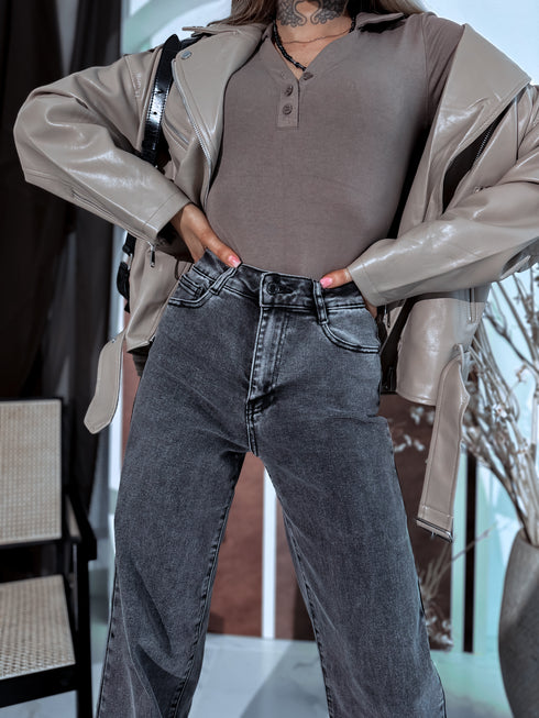 "AGENT GIRL T6367-3" džinsai - PILKI