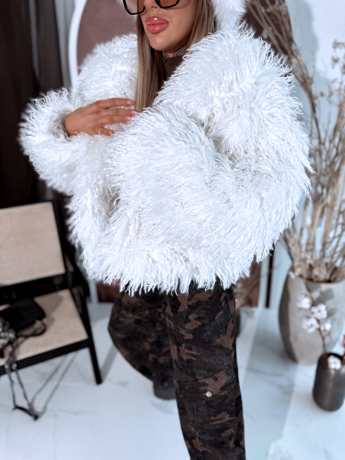 Mākslīgās kažokādas virsjaka "SILVERY" 12250 - BALTA