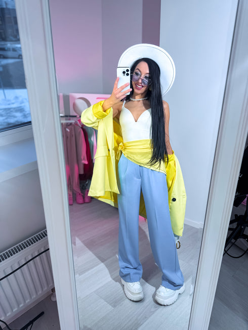 Classic, SKY BLUE fabric trousers "SEASON HIT" VS02