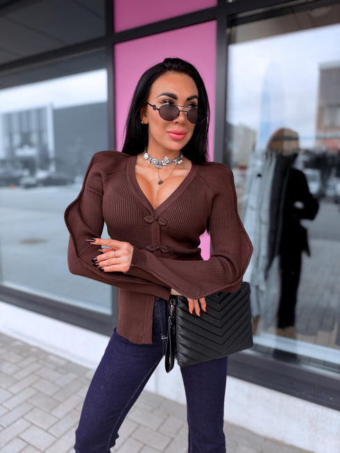 Knitted top "FAMILIAR 15950" - CHOCO