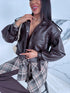 Faux leather jacket "VINE ROSE 16172" - CHOCO