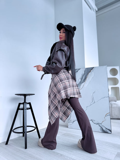 Faux leather jacket "VINE ROSE 16172" - CHOCO