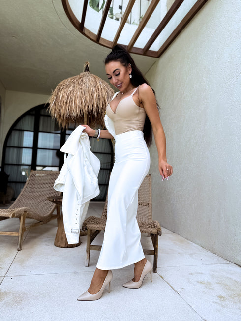 Stretchy skirt "TECHNO VD10702" - WHITE