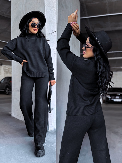 Knitted Set "AUTUMN E5389" - BLACK