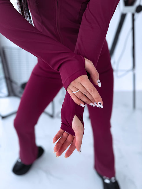 Two-piece set - jacket + leggings "GOAL" - BORDEAUX