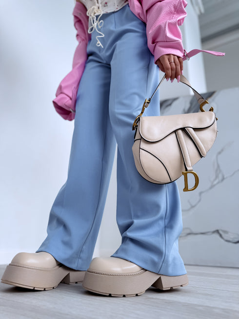 Classic, SKY BLUE fabric trousers "SEASON HIT" VS02