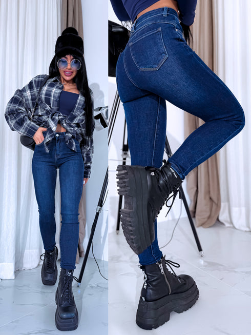 "TIRAMISU" džinsa bikses H932-1 - tumši zilas