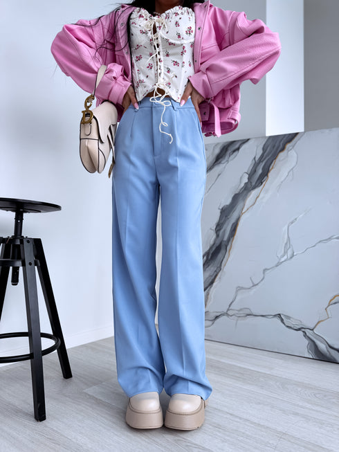 Classic, SKY BLUE fabric trousers "SEASON HIT" VS02
