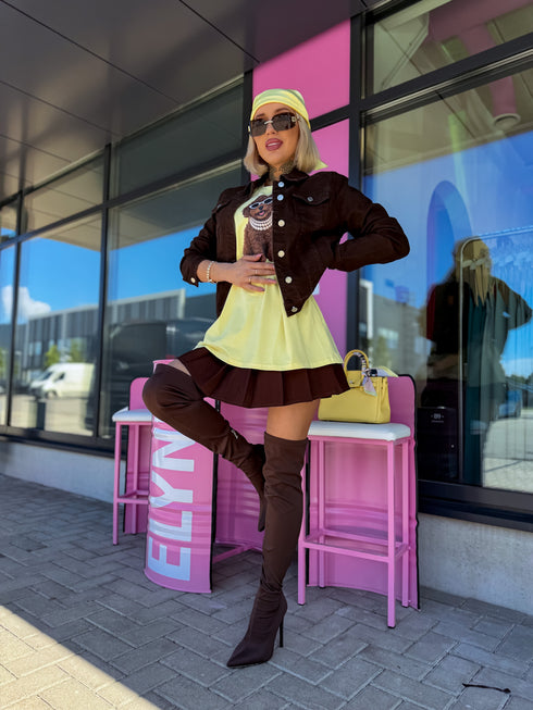 Džinsa jaka "LOVE AGAIN X338" - CHOCO