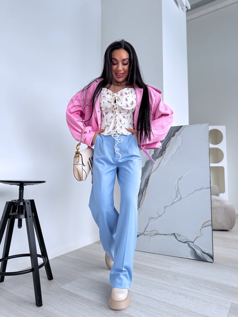 Classic, SKY BLUE fabric trousers "SEASON HIT" VS02