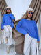 Knitted sweater "HURRICANE PL-4950" - blue