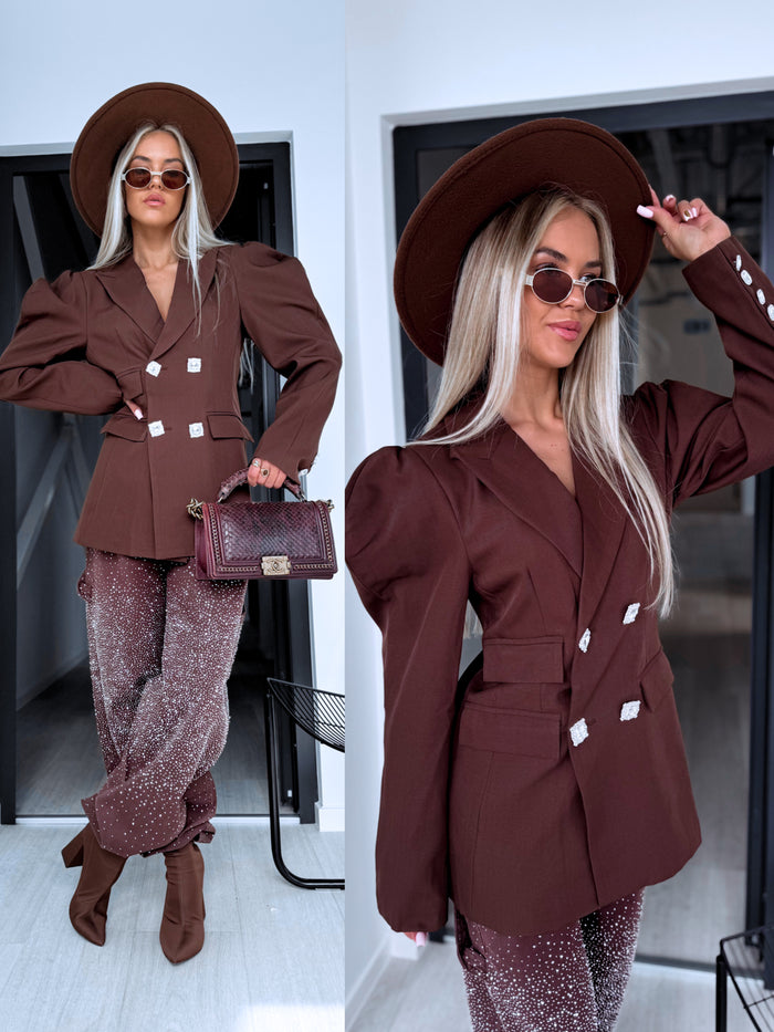 Blazer "LUXE DETAIL V10353" - CHOCO
