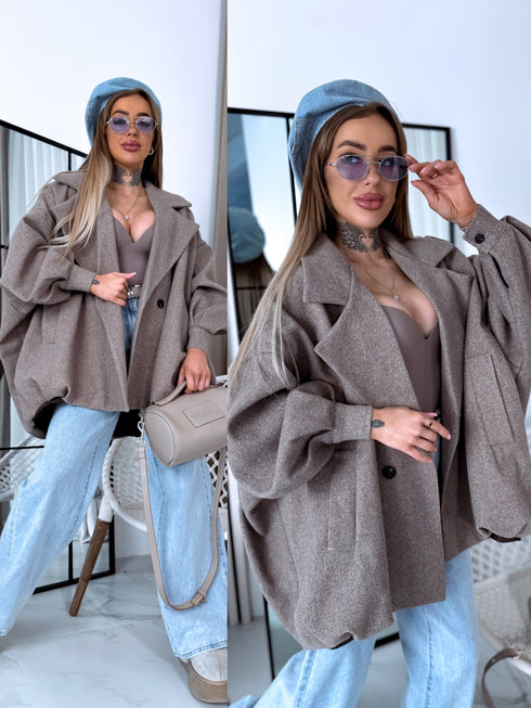 OVERSIZE paltas "SNOWBALL 251174" - TAMSIAI SMĖLINĖ