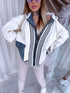 Patterned cardigan "SILENT THEORY" TY26199 - CREAM WHITE