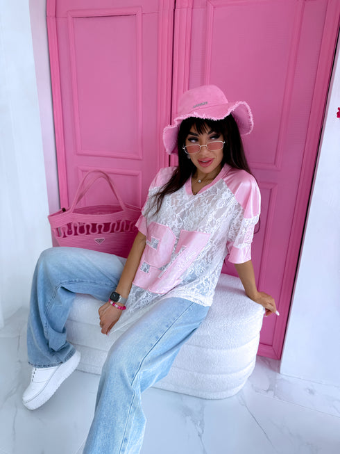 Lace T-shirt "Twenty-seven" - WHITE