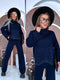 Knitted Set "Crystal Xmas LO-133AB" - DARK BLUE