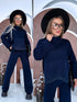 Knitted Set "Crystal Xmas LO-133AB" - DARK BLUE