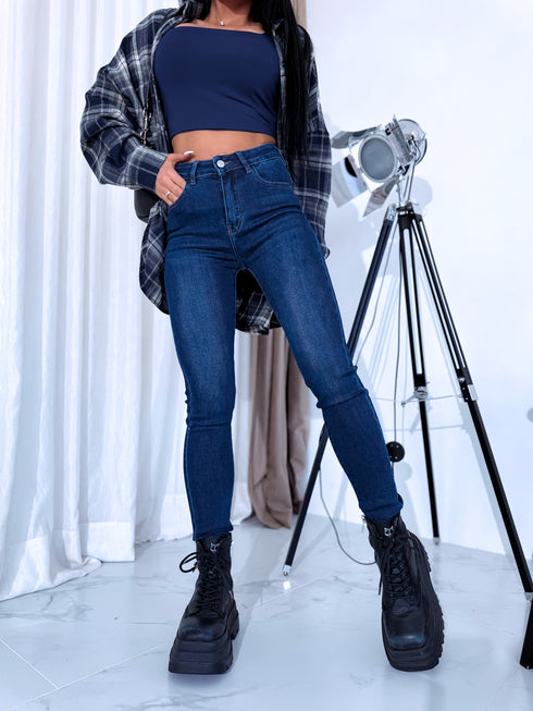 "TIRAMISU" džinsa bikses H932-1 - tumši zilas