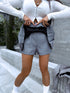 GOFRĒTI shorts + belt "GIORGIA" - GRAY
