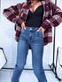 DARK BLUE mom fit jeans HM5294-2 "SMOKE"