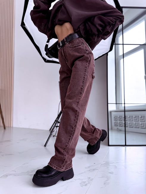 "TRUST NO ONE" A3825-A jeans - chocolate