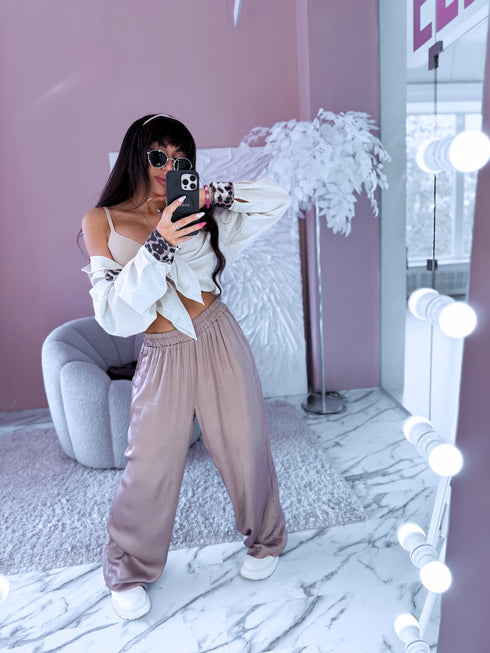 Fabric pants "ARCOBALENO 331" - cappuccino