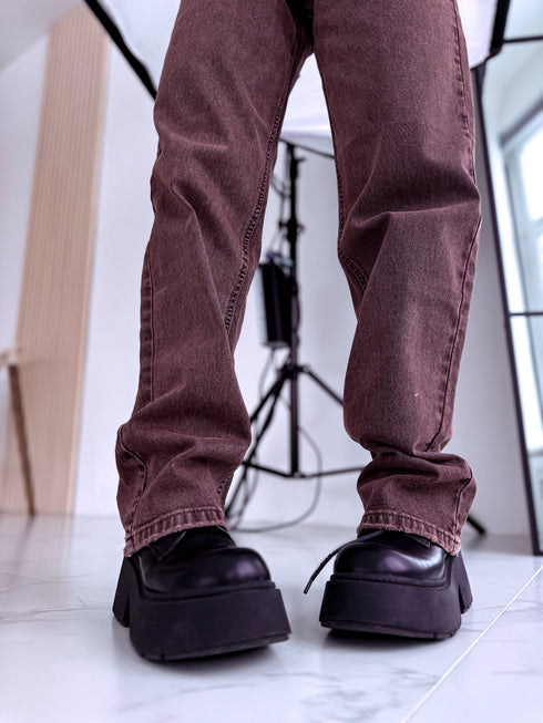"TRUST NO ONE" A3825-A jeans - chocolate