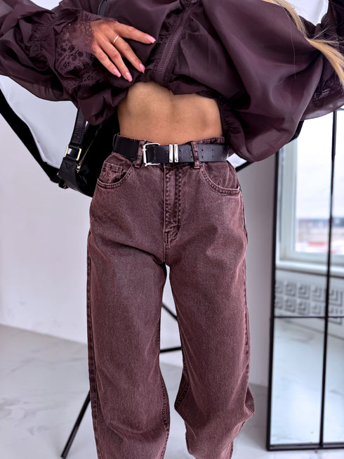 "TRUST NO ONE" A3825-A jeans - chocolate