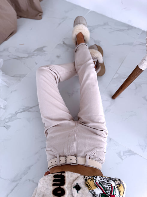 MOM FIT jeans "SPRING" 7855-10 - BEIGE