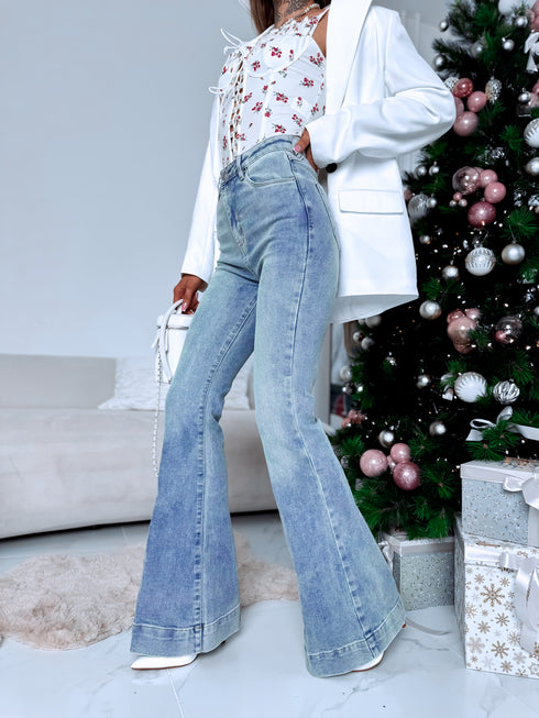 FLARED džinsa bikses "PURE LIGHT" K829