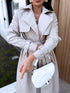 BEIGE, leather imitation trench "POWER" FL08