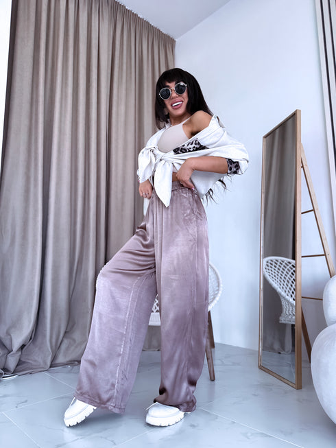 Fabric pants "ARCOBALENO 331" - cappuccino